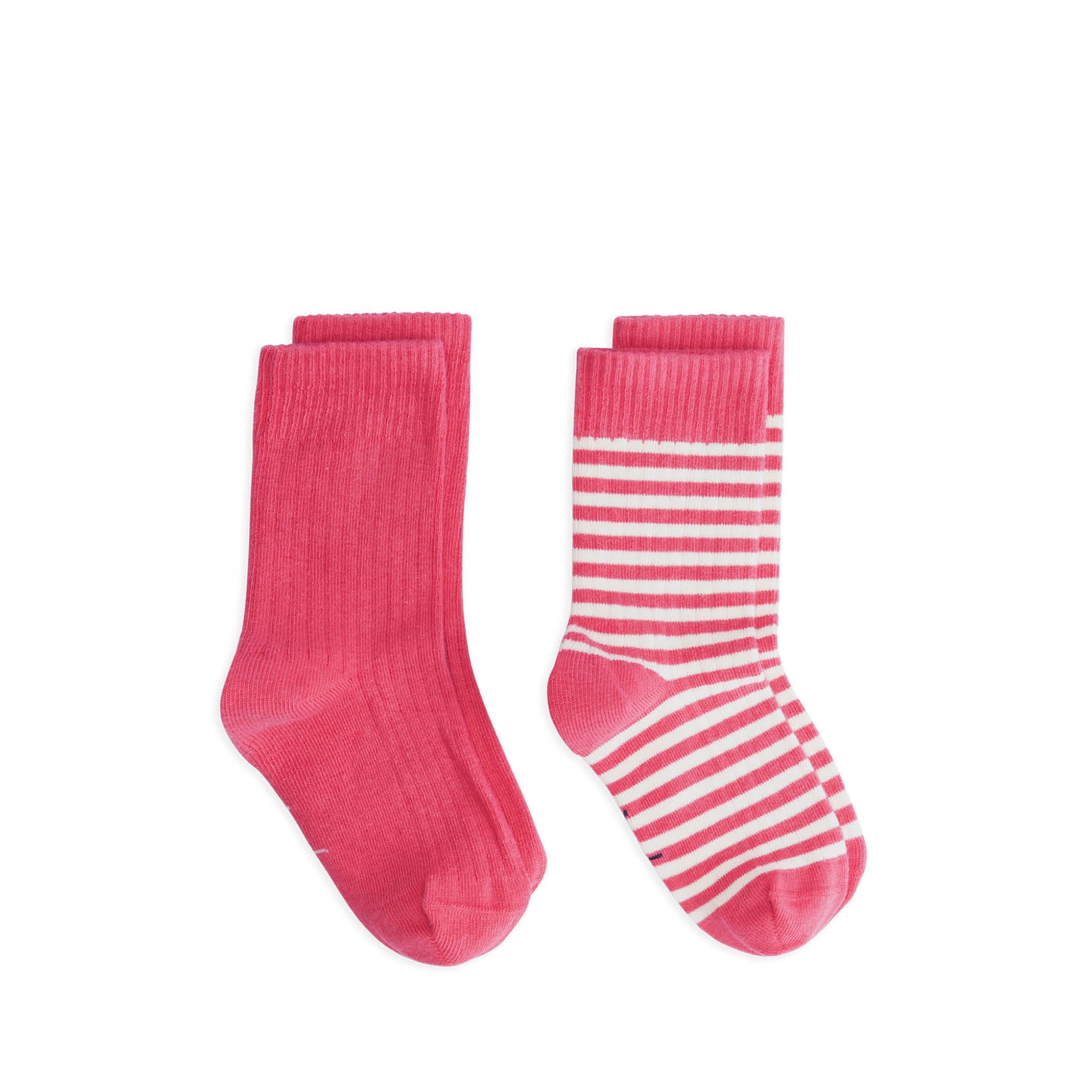 Ribbed Socks in cherry/cream - Set of 2