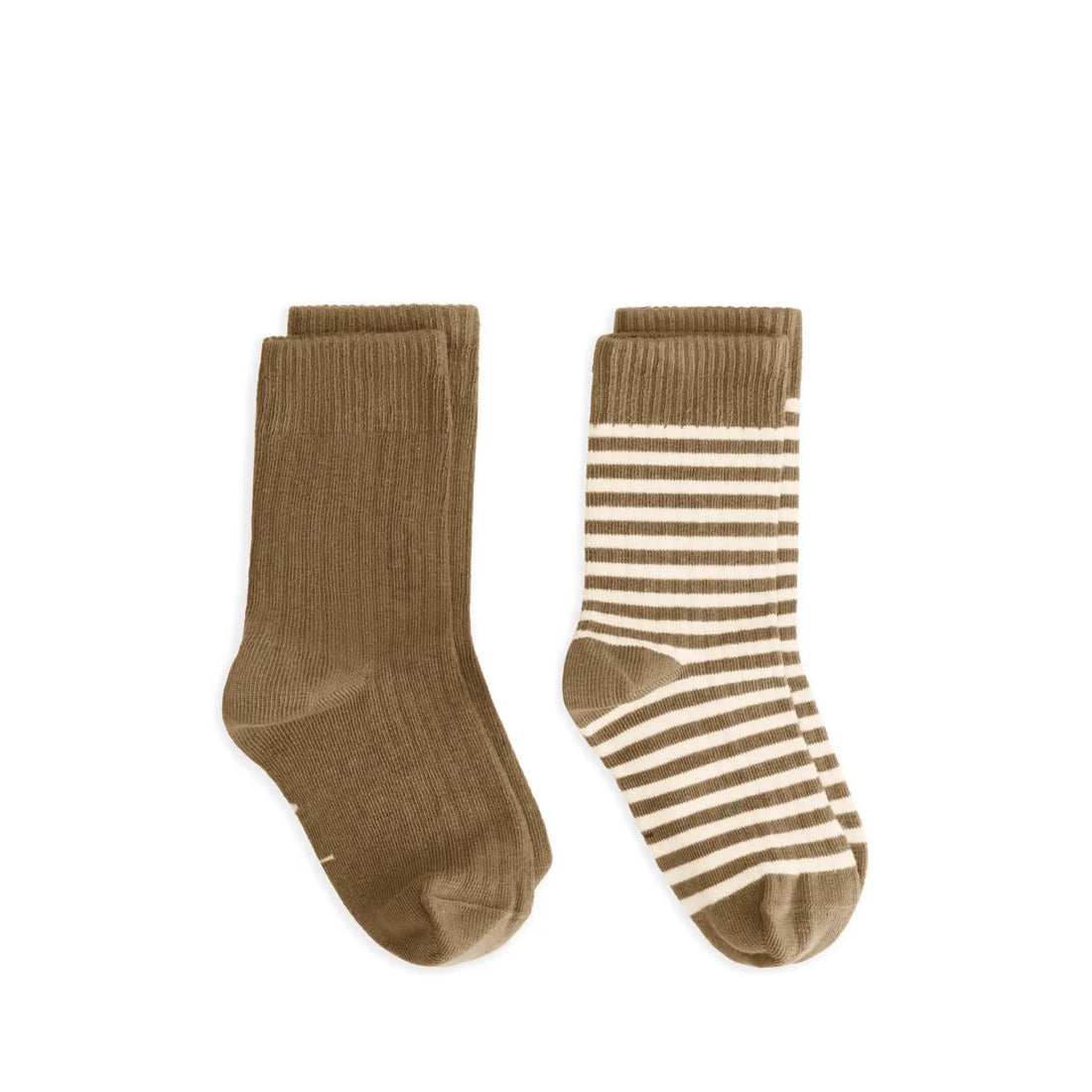 Ribbed Socks in woody/cream - Set of 2