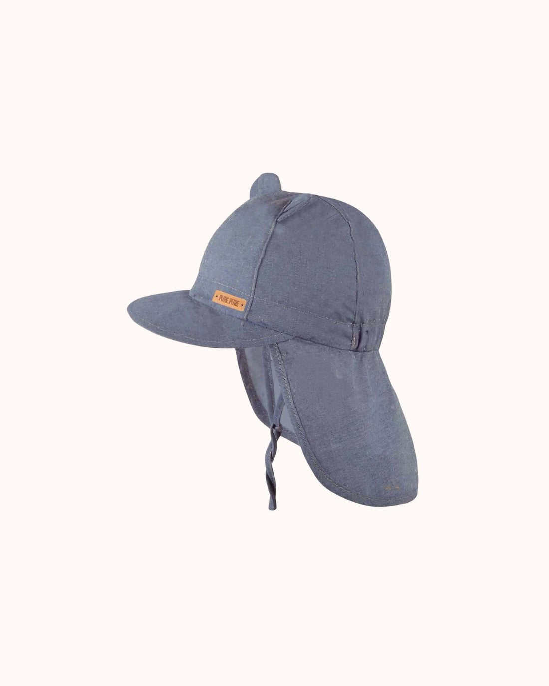 Sonnenhut mit Ohren &amp; Nackenschutz in denim