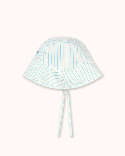 Bucket Hat in cyan striped