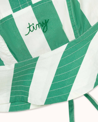 Bucket Hat in emerald striped