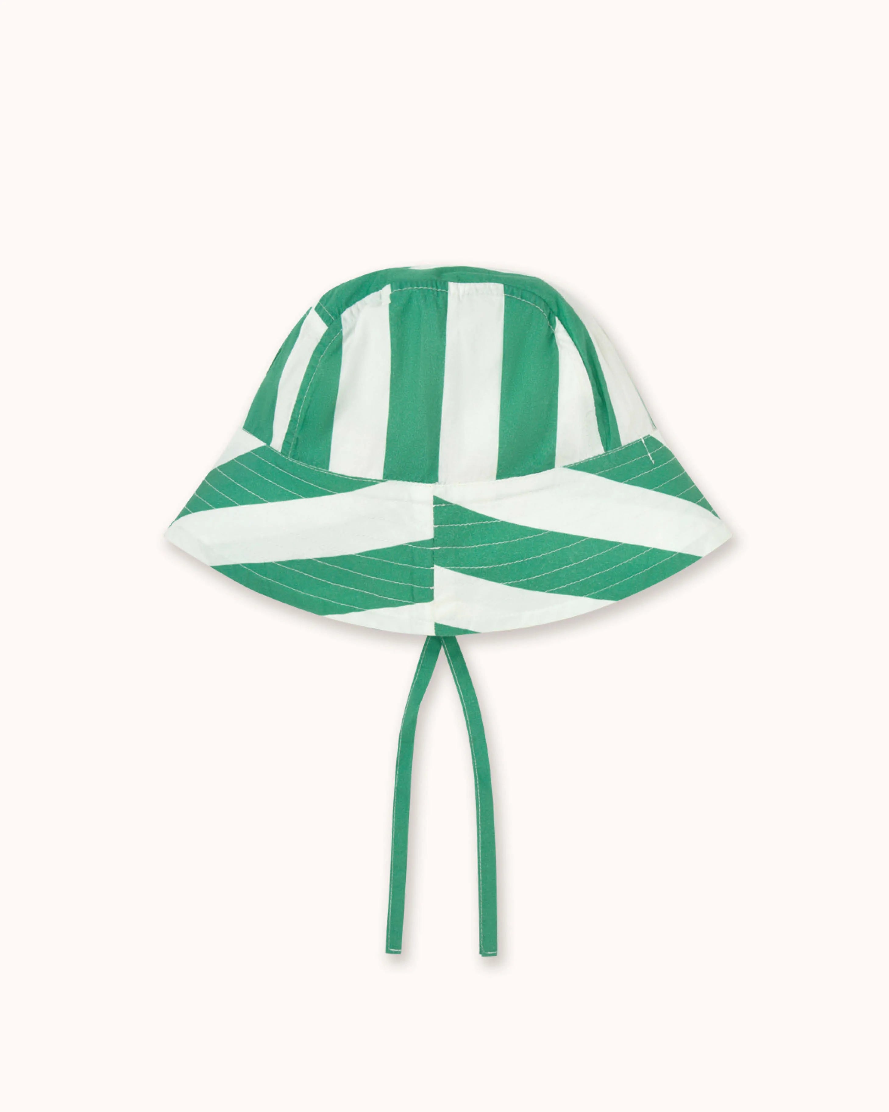 Bucket Hat in emerald striped