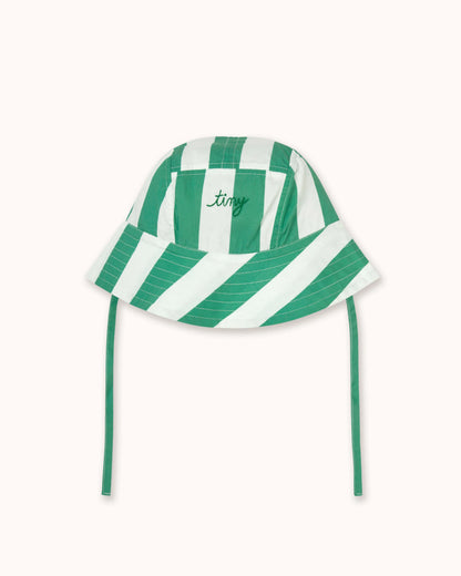 Bucket Hat in emerald striped