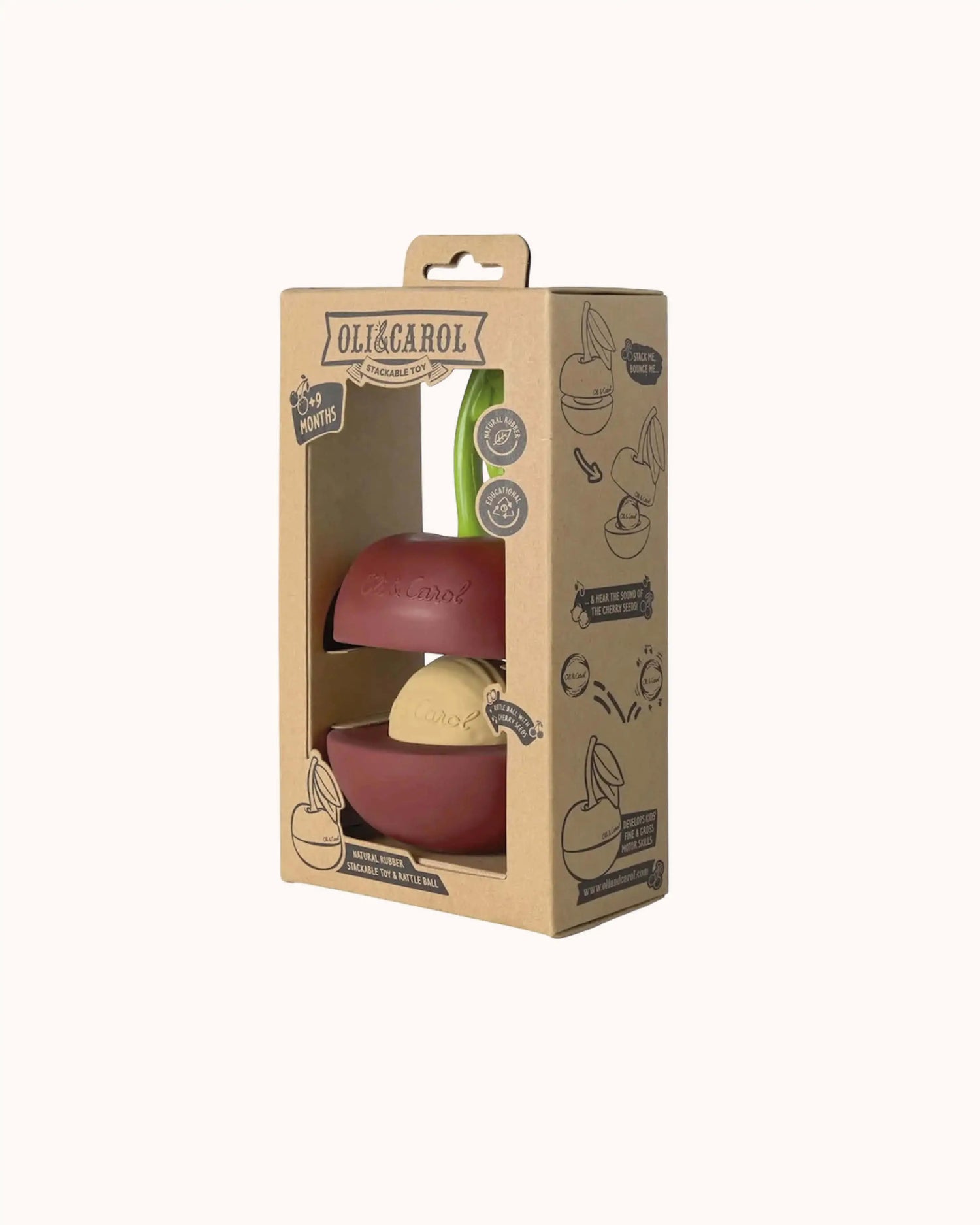 Stapelspiel &amp; Rasselball Kirsche