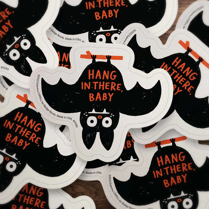 Hang In There Baby Bat Sticker