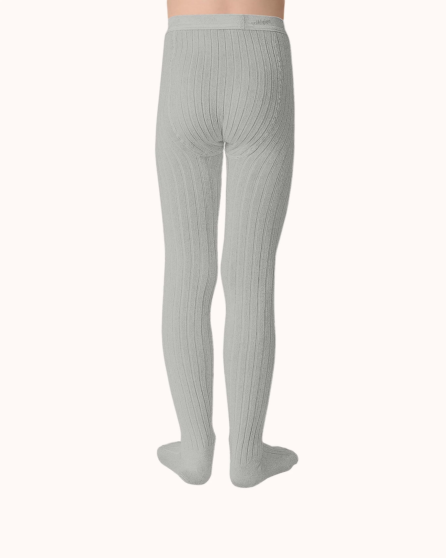 Gerippte Strumpfhose Louise in gris perle