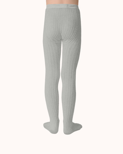 Gerippte Strumpfhose Louise in gris perle