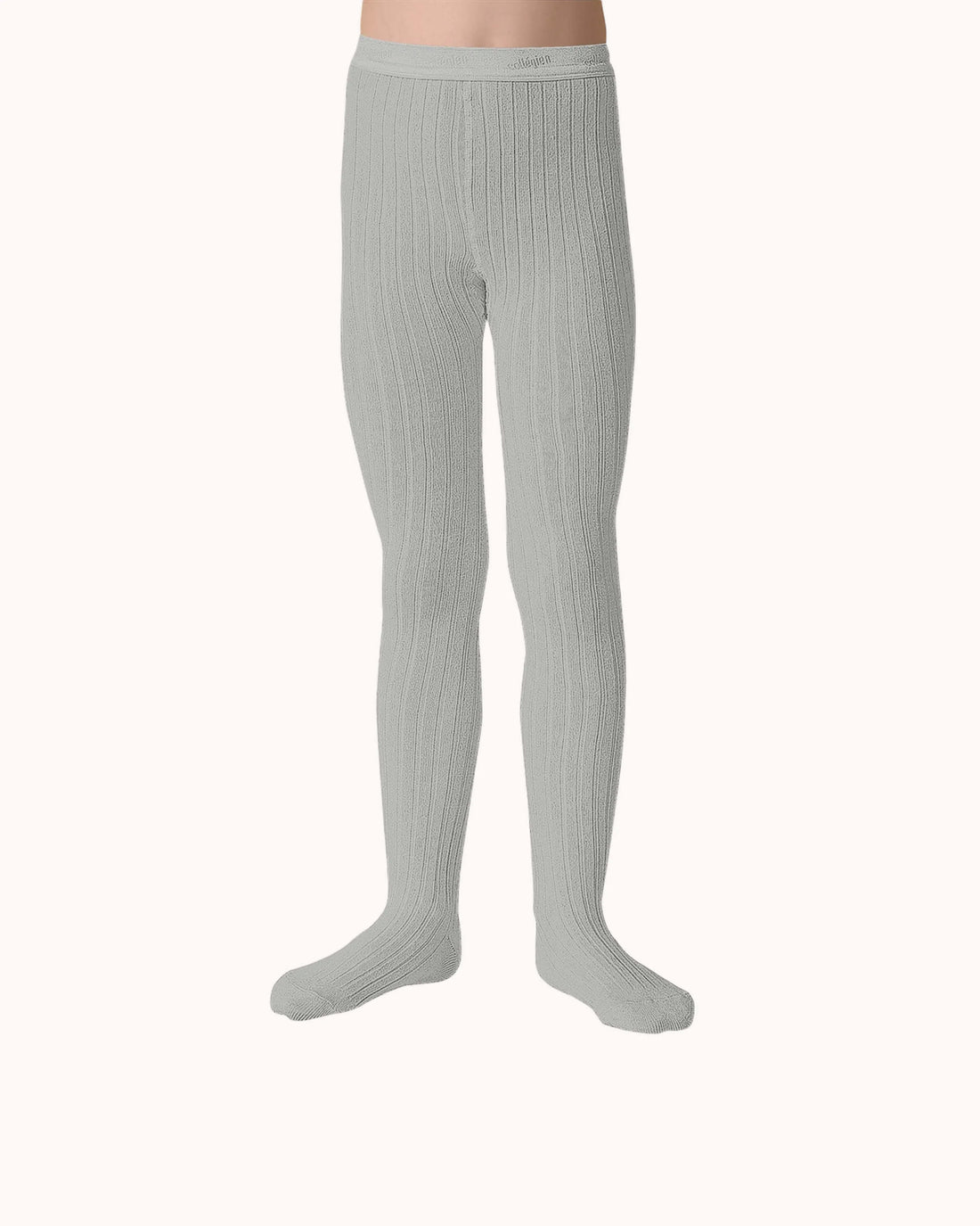 Gerippte Strumpfhose Louise in gris perle