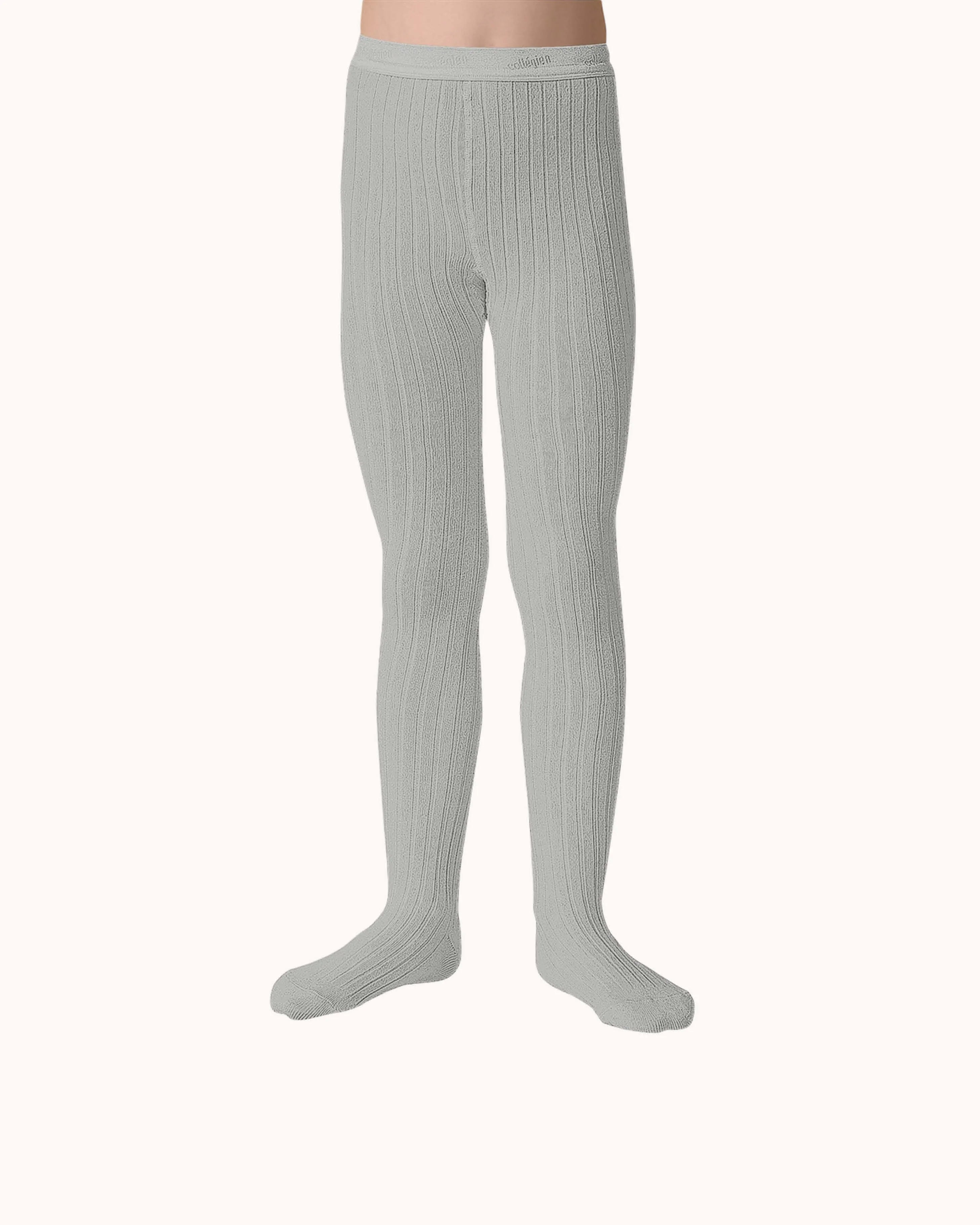 Gerippte Strumpfhose Louise in gris perle