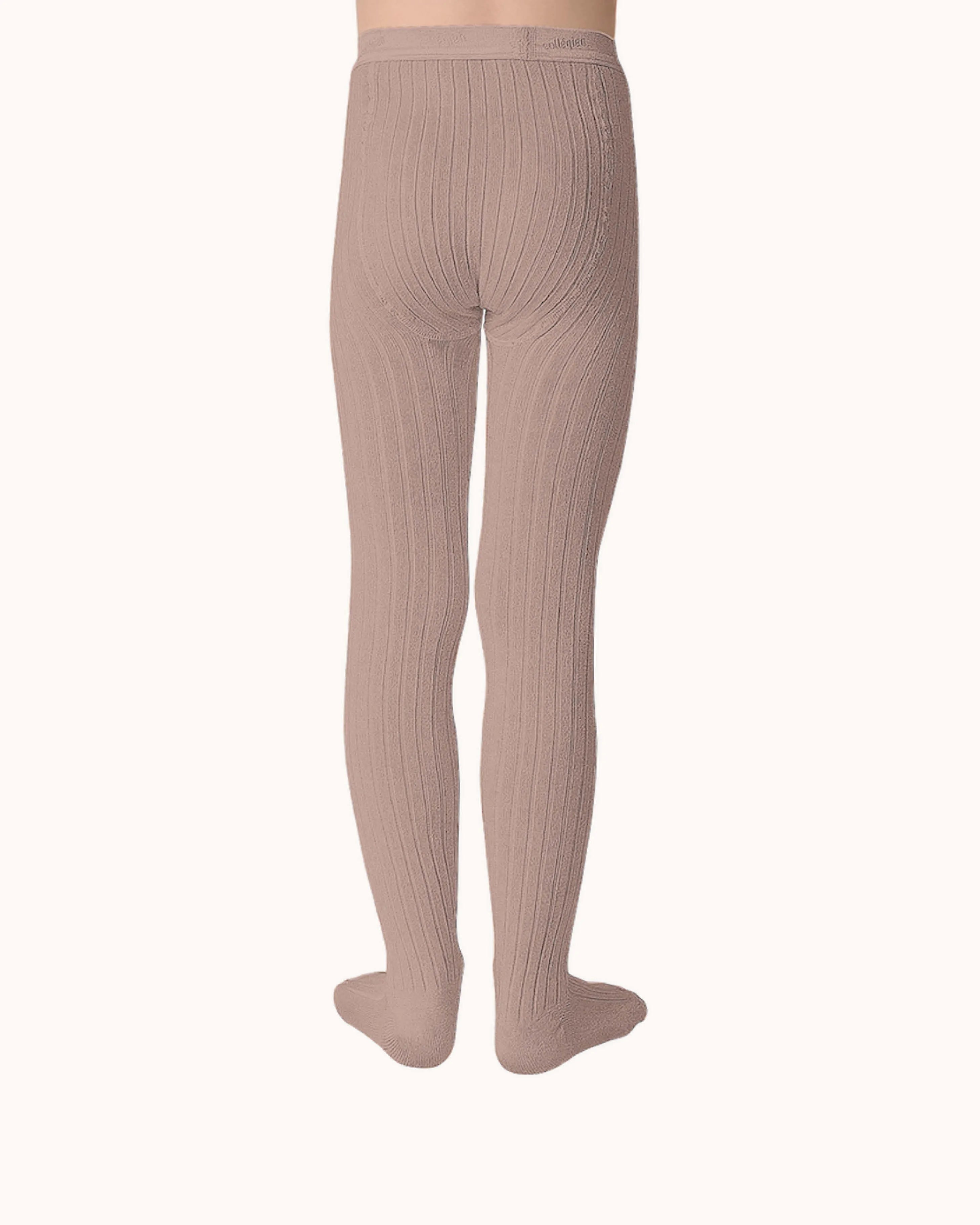 Gerippte Strumpfhose Louise in vieux rose