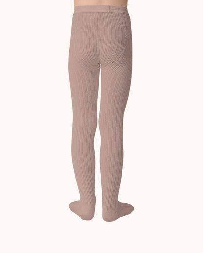 Gerippte Strumpfhose Louise in vieux rose