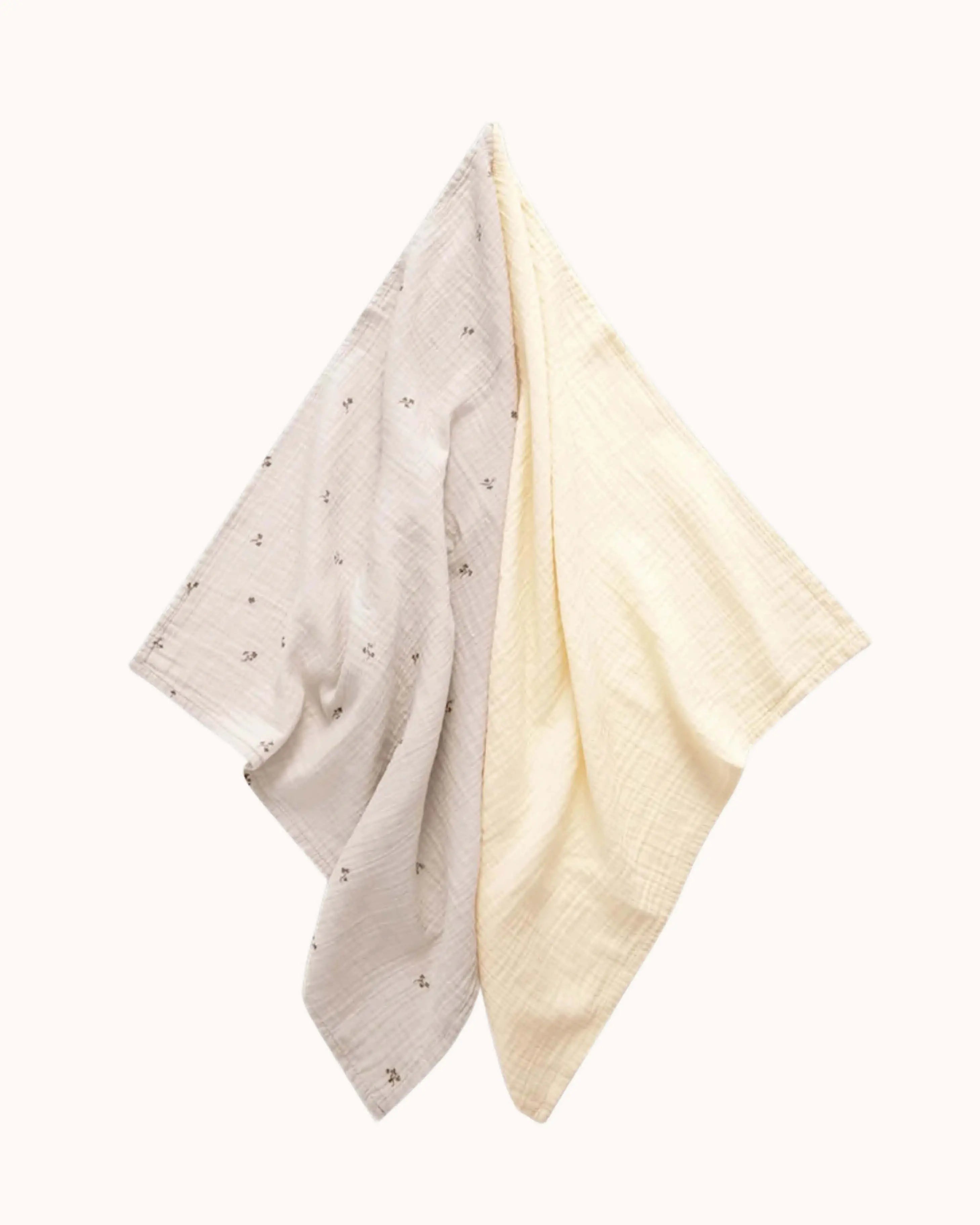 Musselin Swaddle in folia ecru - 2er Set