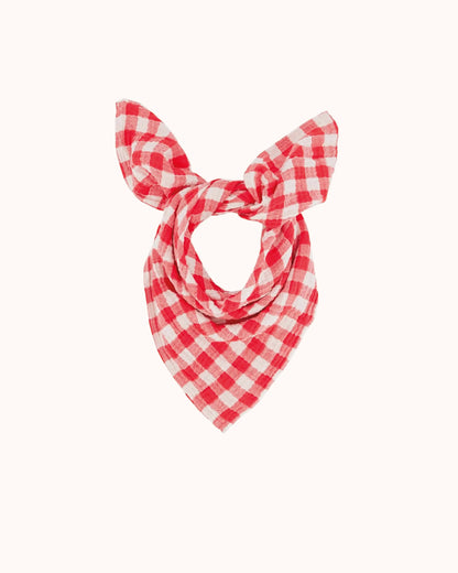 Musselin Swaddle Bianca in gingham tomato