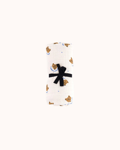 Musselin Swaddle Bianca Teddy