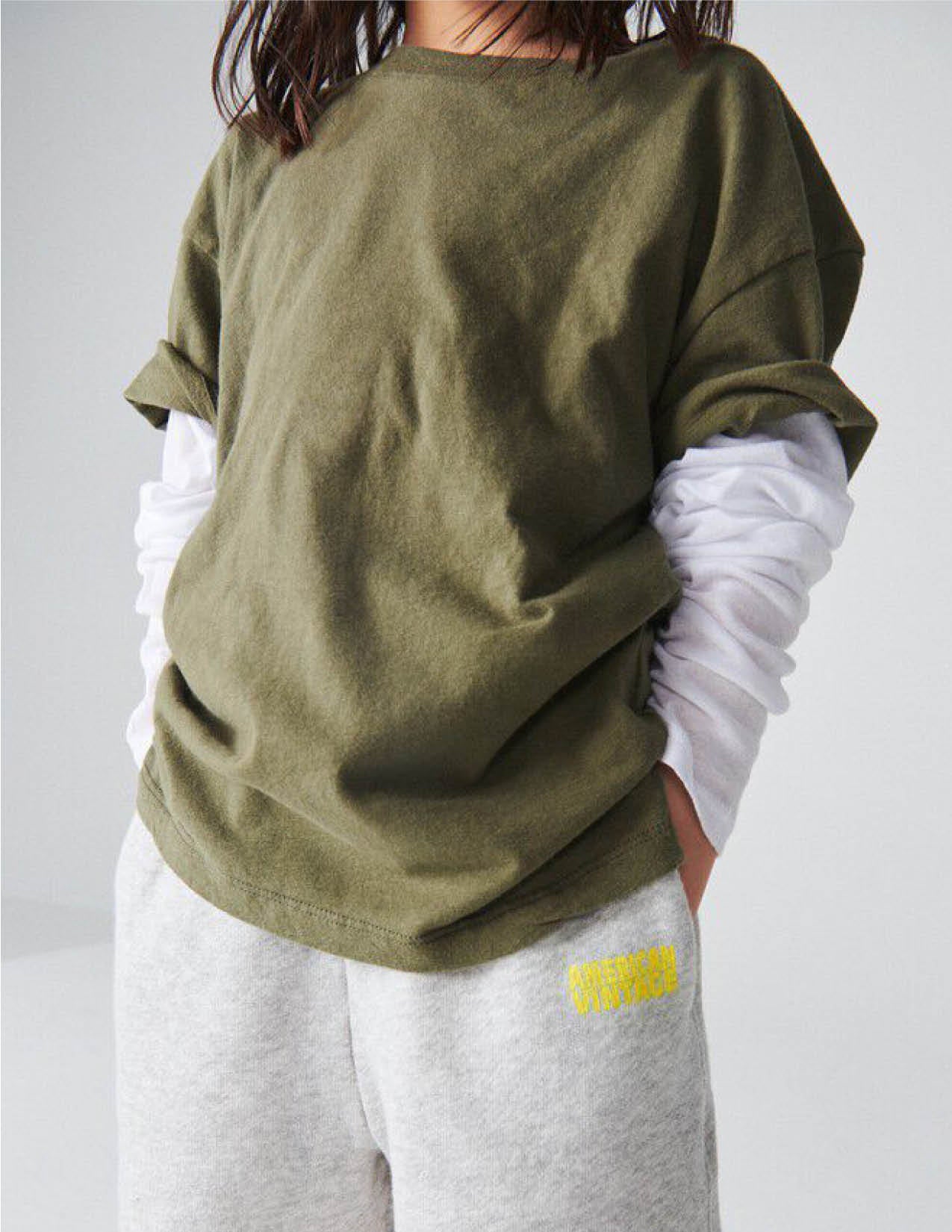 Kurzärmliges T-Shirt Gamipy in khaki vintage