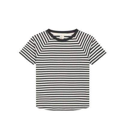 Short-sleeved T-Shirt in nearly black/off white