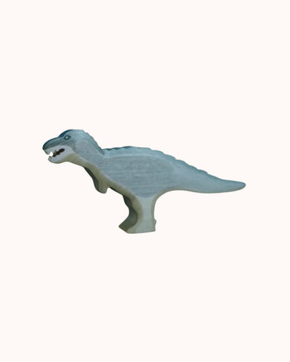 Holzfigur blauer Tyrannosaurus Rex