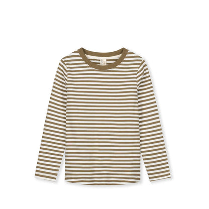 Long-sleeved T-Shirt in woody/cream