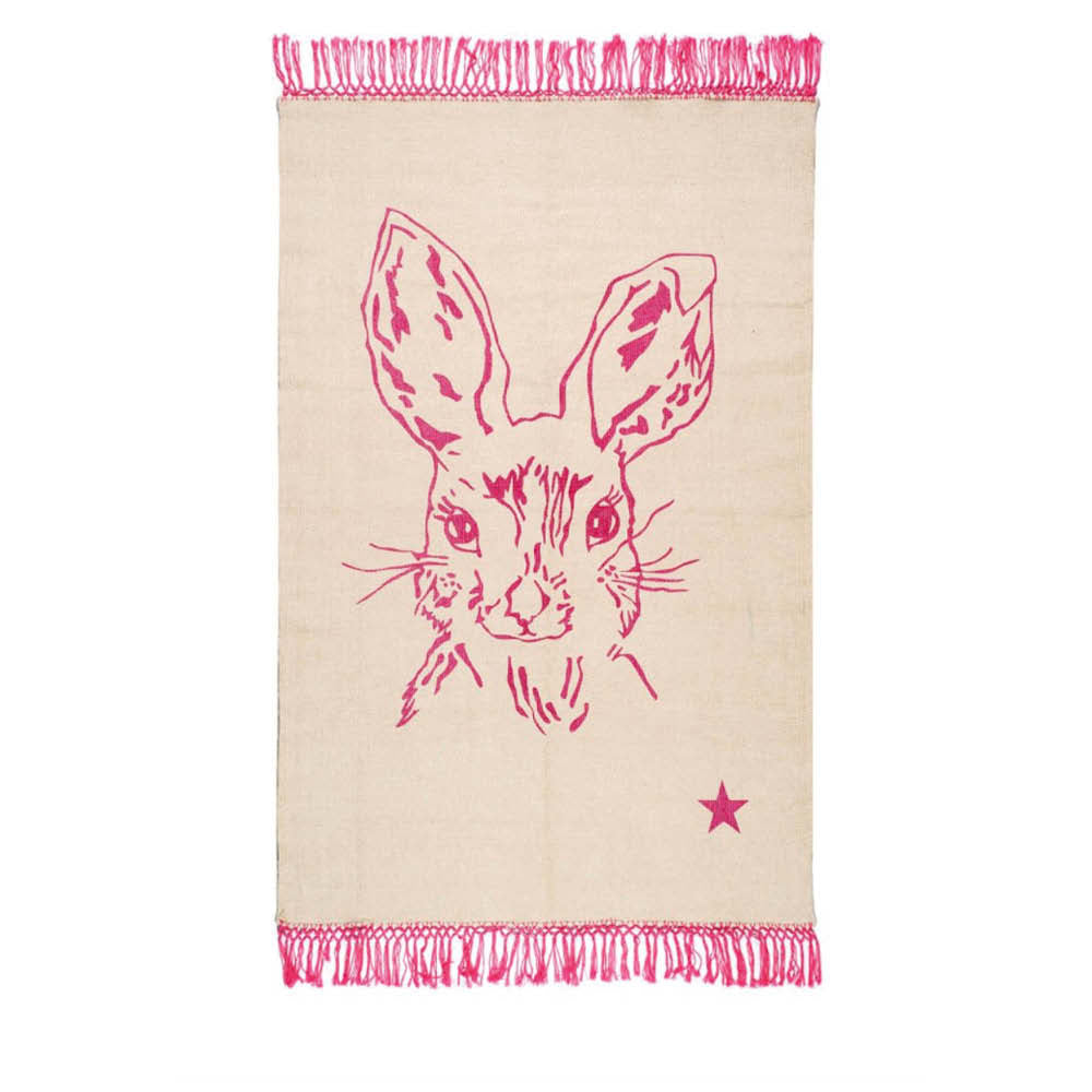 Baumwollteppich Pop Hase in pink
