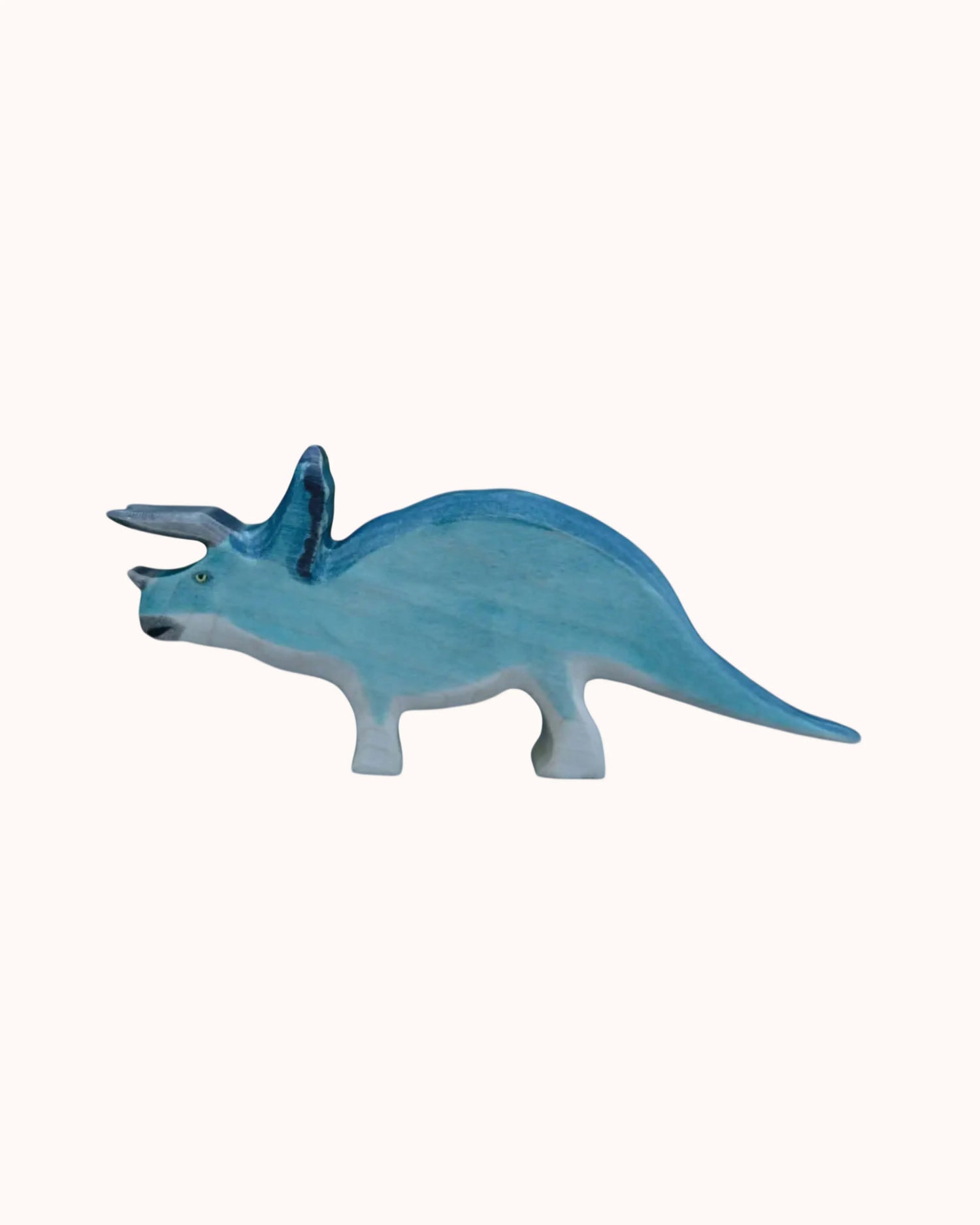 Holzfigur blauer Triceratops
