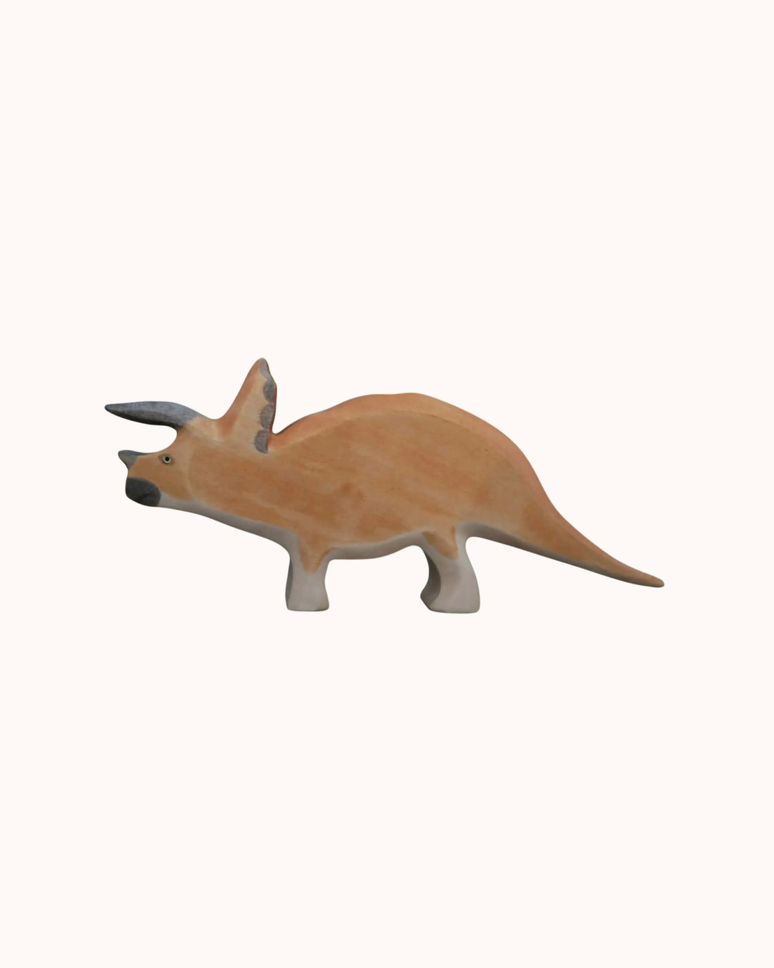 Holzfigur orangener Triceratops