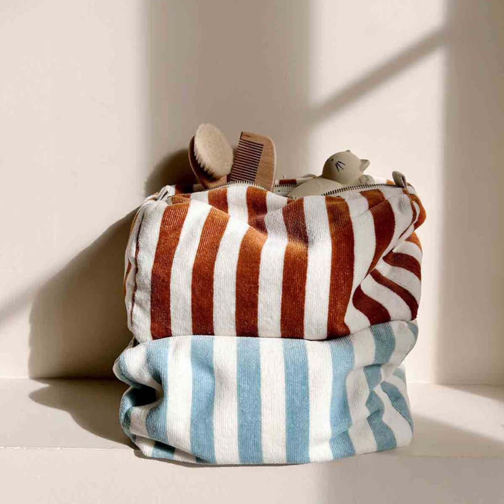 Toiletry Bag in cloud striped