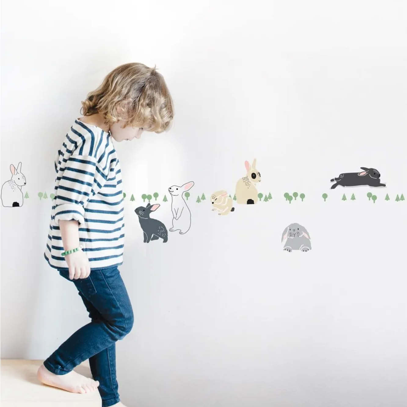 Rabbits in Forest Wall Sticker