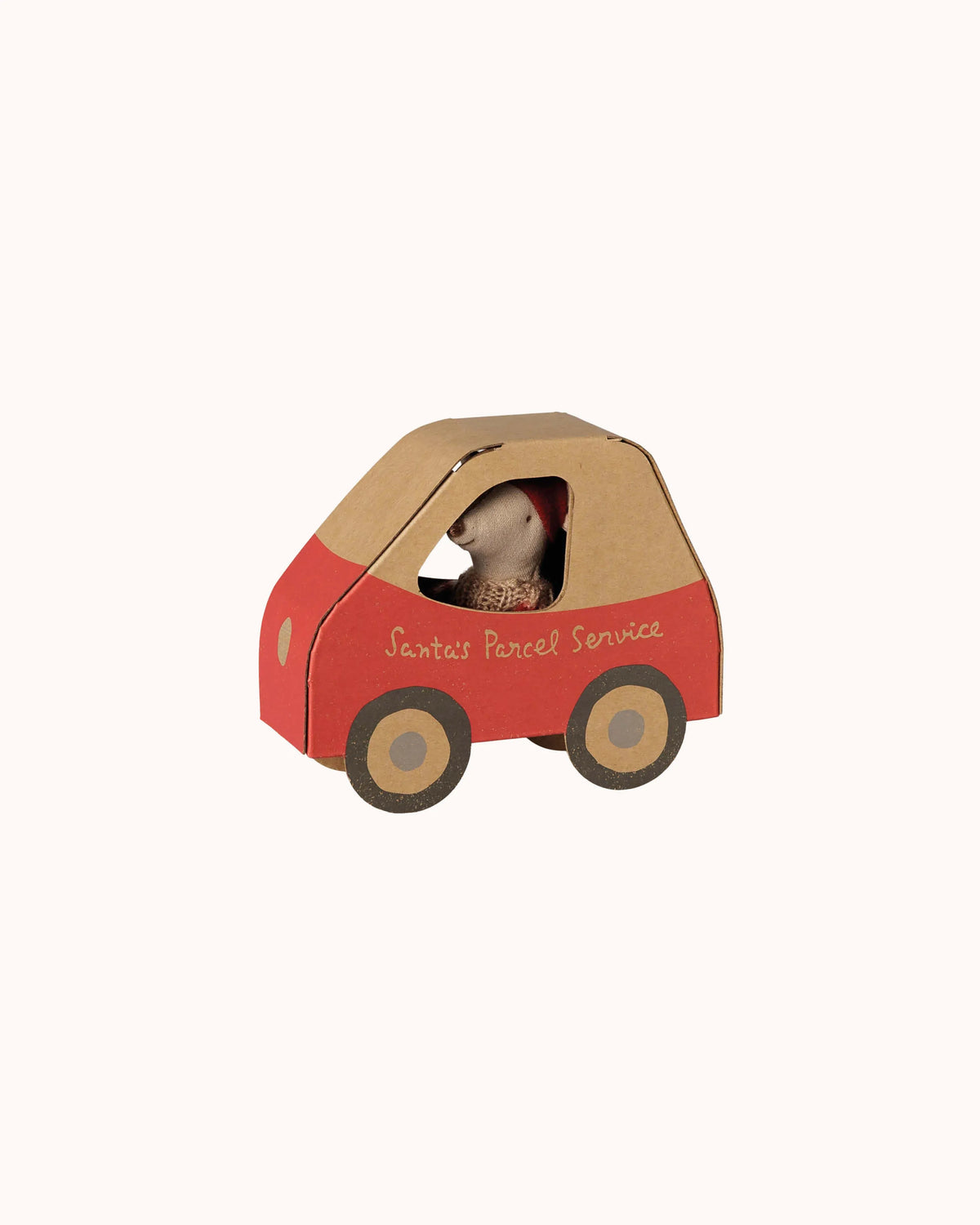 Kleine Schwester Weihnachtsmaus im Autokarton