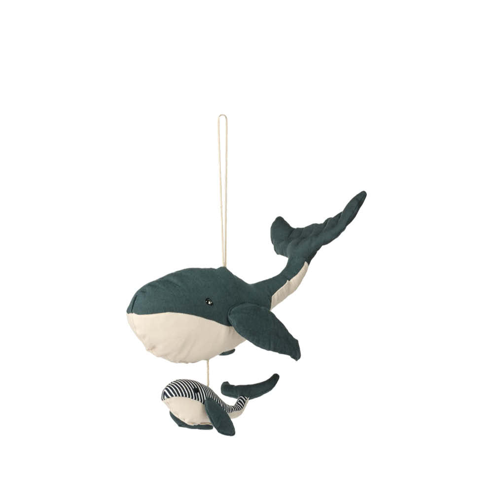 Mobile bébé Levy en bleu baleine