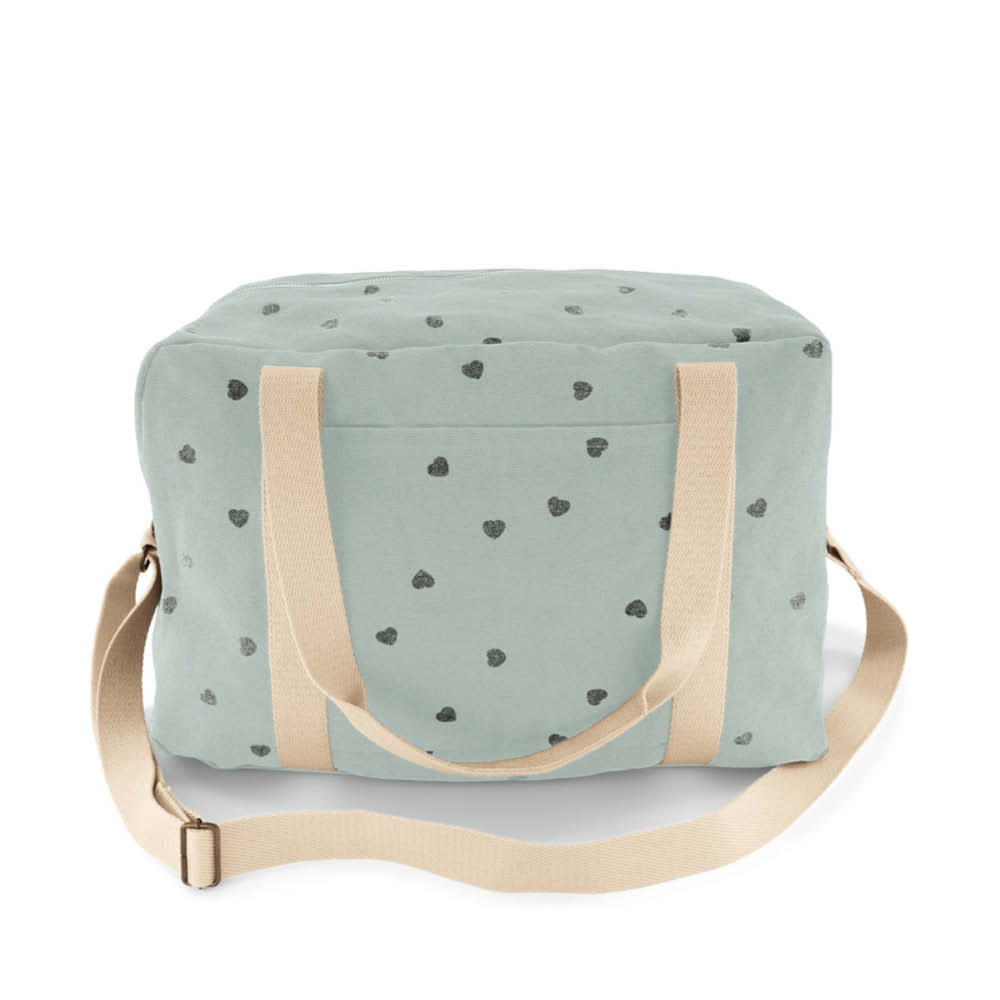 Diaper Bag &amp; Weekender in blue spray