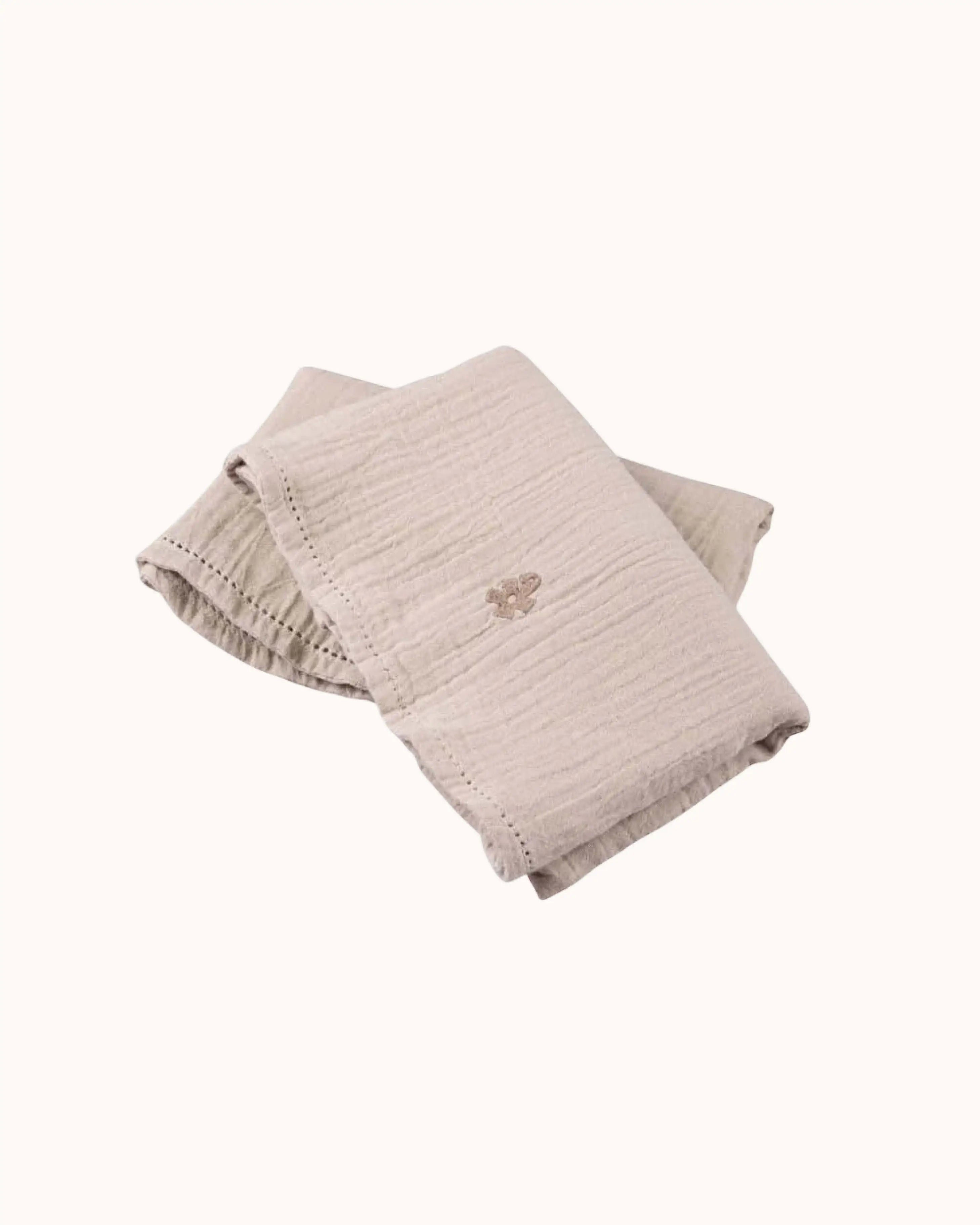 Musselin Wickelunterlagen Set in seabreeze beige