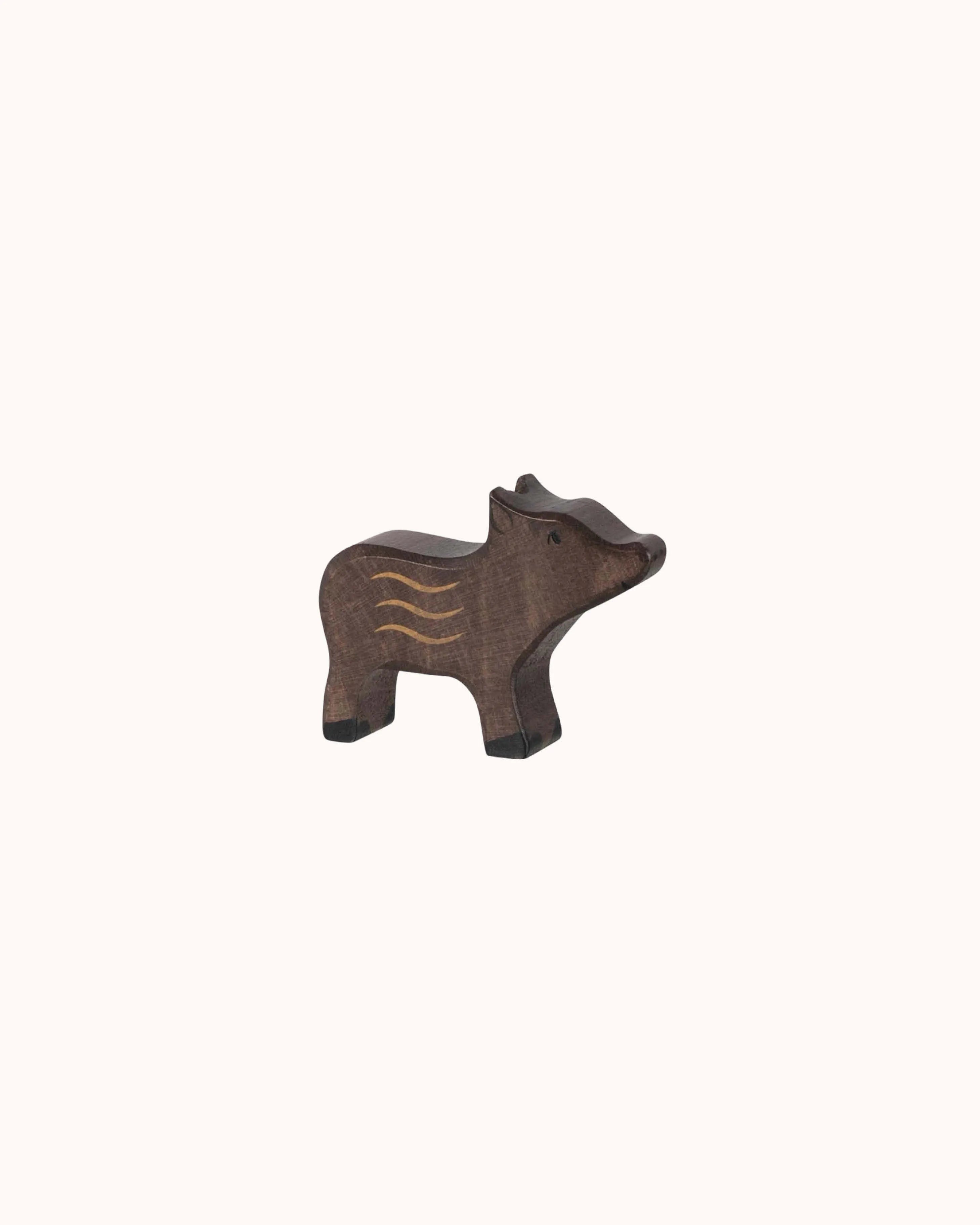 Wooden Figure Wild Boar Piglet