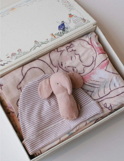 Lullaby Friends Rattle rose Elephant