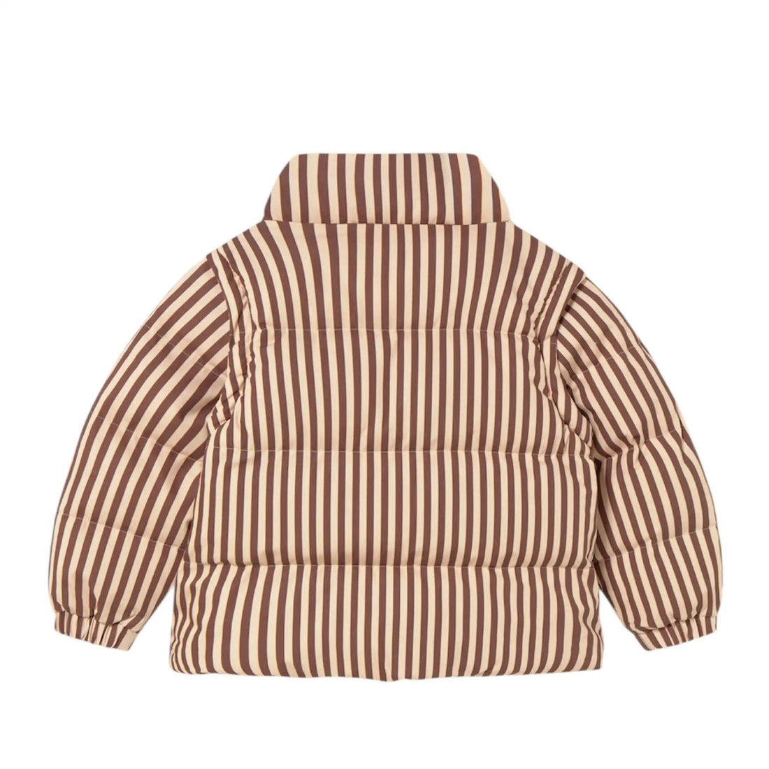 Pufferjacke &amp; -weste in braun gestreift