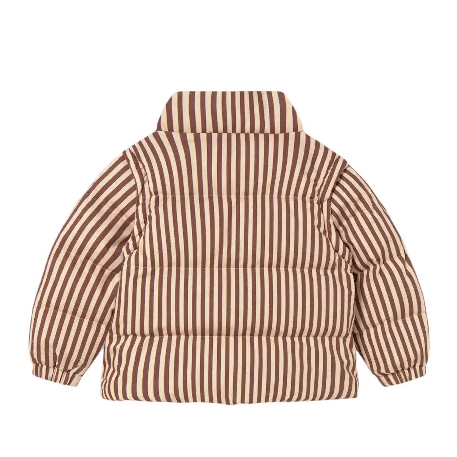 Pufferjacke &amp; -weste in braun gestreift