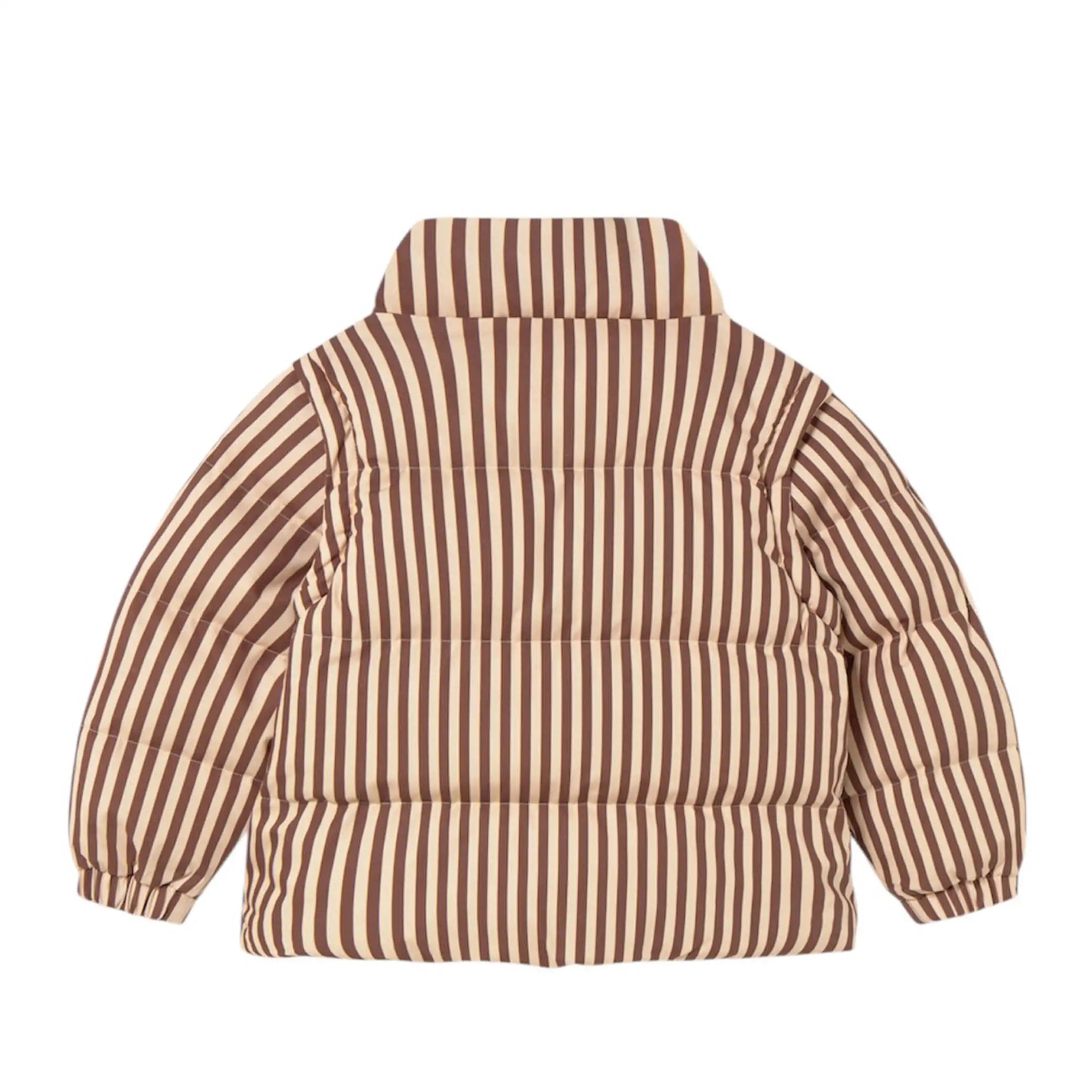 Pufferjacke &amp; -weste in braun gestreift