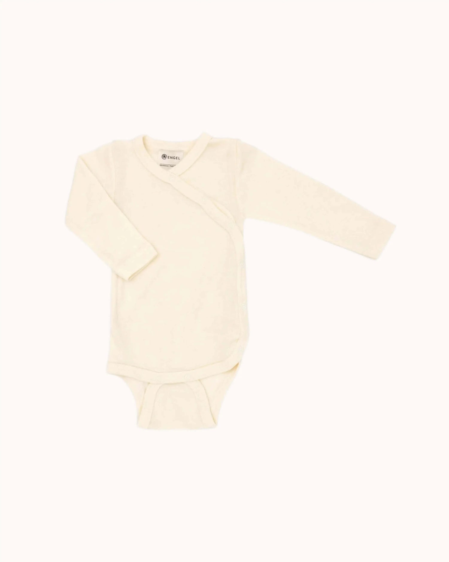 Langärmliger Wickelbody aus Wolle/Seide