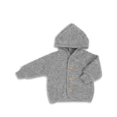 Baby Kapuzenjacke aus Wolle in grey melange von Engel Natur