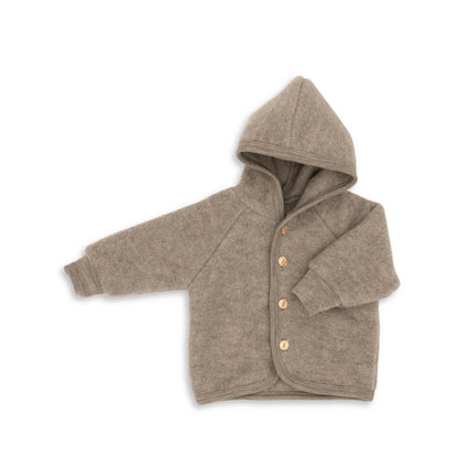Baby Kapuzenjacke aus Wolle in walnuss melange von Engel Natur
