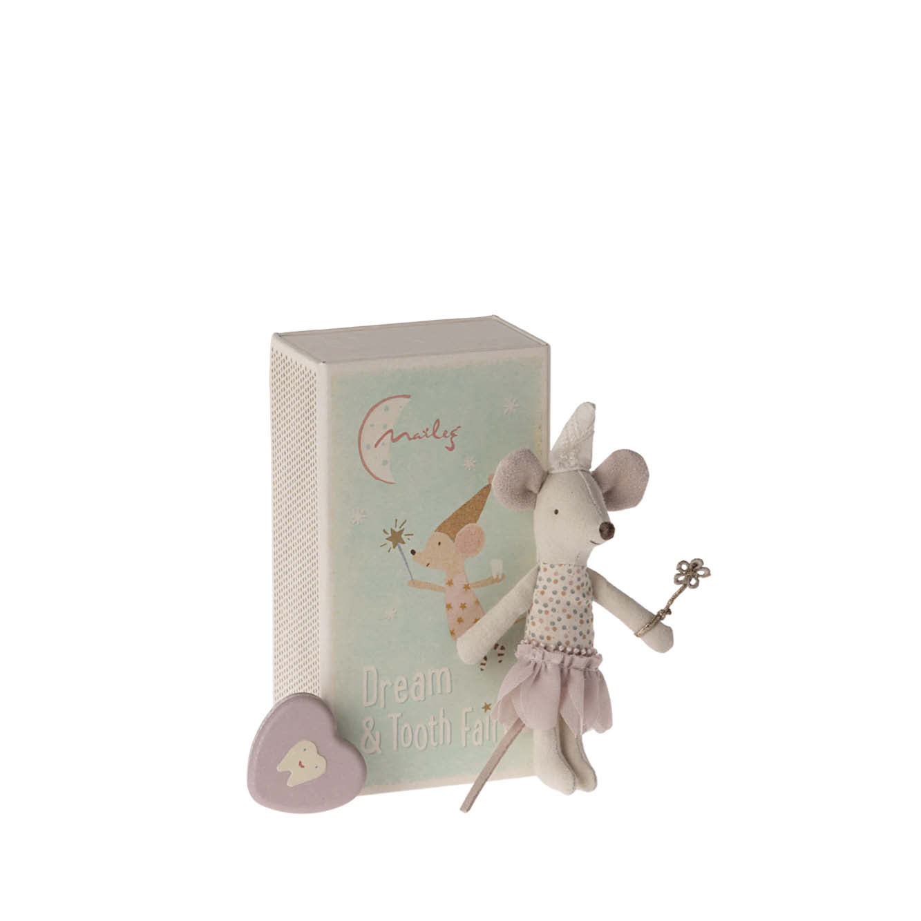 Tooth Fairy Mouse in rose Matchbox with Tooth Box