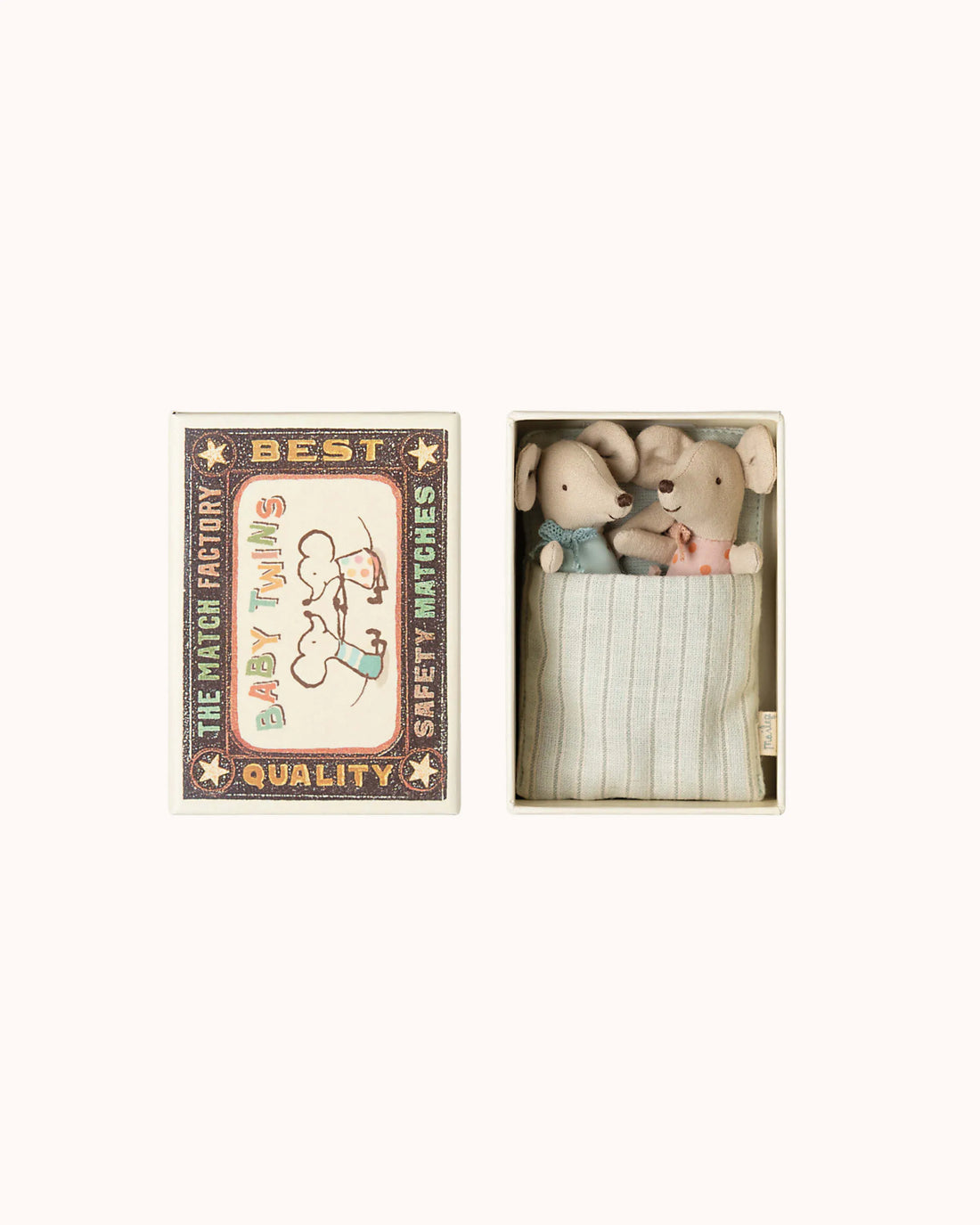 Baby Mäuse Zwillinge in Steichholzschachtel