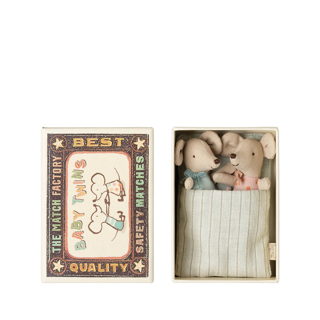Baby Mäuse Zwillinge in Steichholzschachtel
