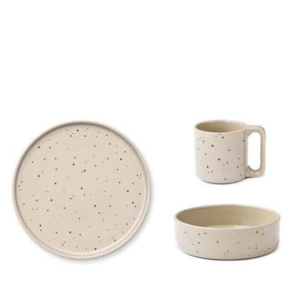 Service de table en porcelaine Camren à pois éclaboussés/brumeux