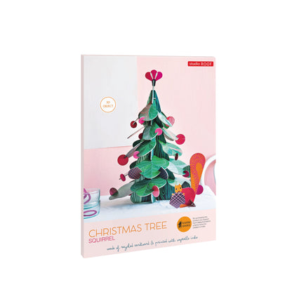 3D-Puzzle, big Christmas tree with squirrel