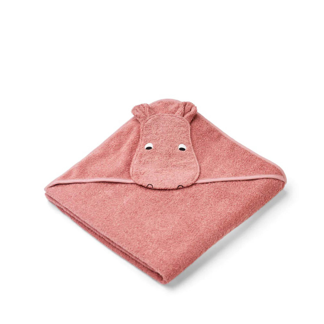 Hooded Towel, Hippo in a dusty raspberry mix