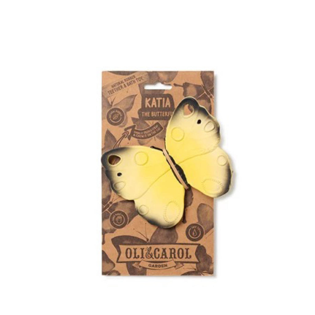 Baby Beißring Teether Katia der Schmetterling aus Naturkautschuk und von Hand bemalt mit speiseechten Farben - 100% natürlich von Oli und Carol bei kinder und konsorten Düsseldorf