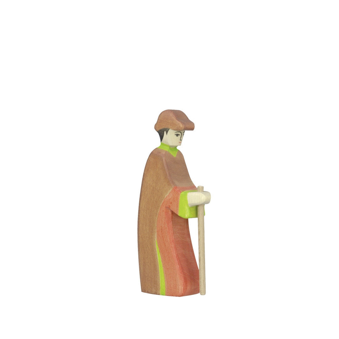 Wooden figure, shepherd with staff