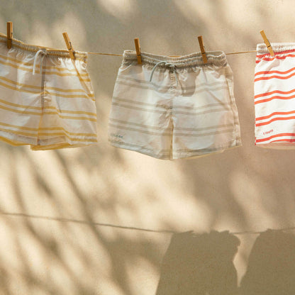 Duke Board Shorts in stripe creme de la creme/jojoba