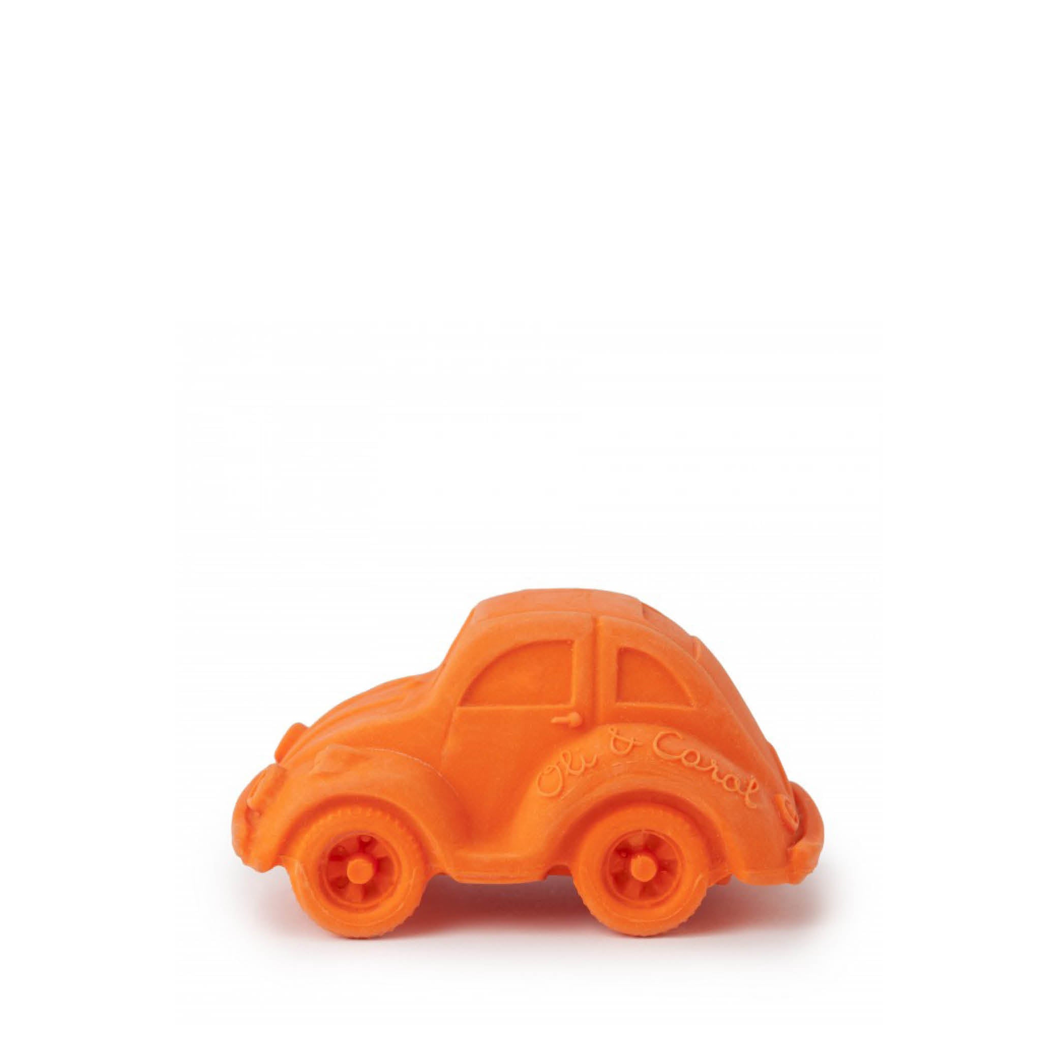 Baby Zahnspielzeug Beißring Teether Carlito in orange aus Naturkautschuk und von Hand bemalt mit speiseechten Farben - 100% natürlich von Oli und Carol bei kinder und konsorten Düsseldorf