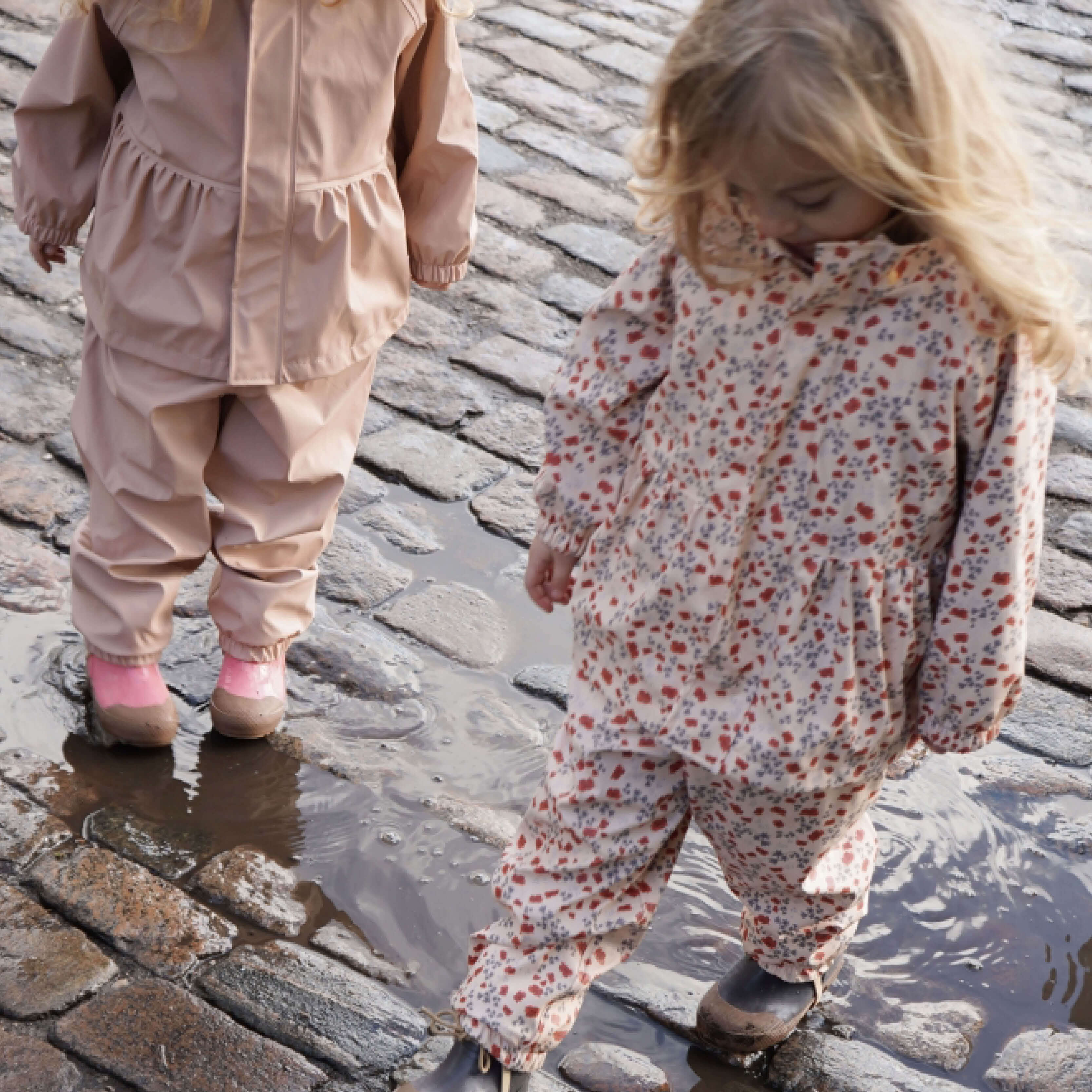 2er Set, Regenjacke und-hose in poppy für Kinder und Kleinkinder von Kongos Sløjd